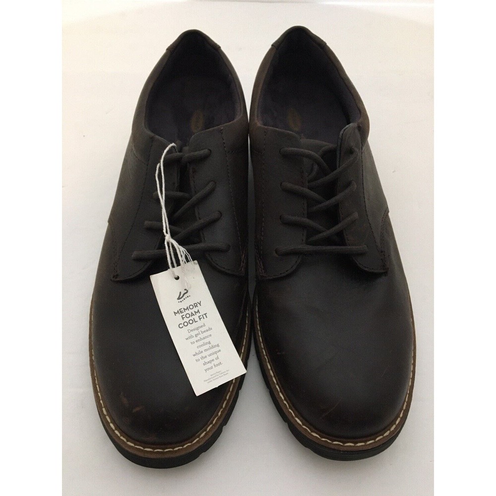 Dr. Scholl's Men's Brown Leather Upper Dress Shoes Memory Foam Cool Fit Size 12